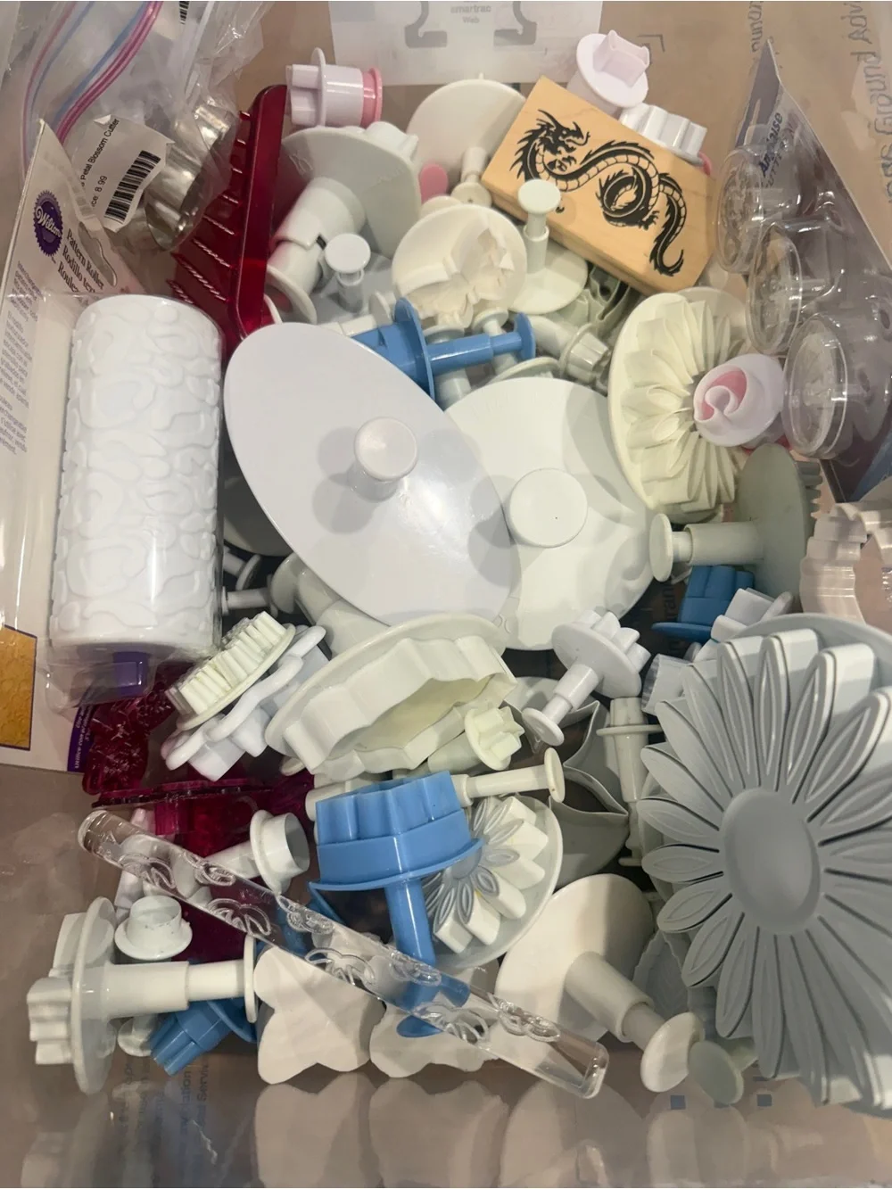 Wilton Pattern Roller Set & Cake Decorating Tools Fondant Supply mixed Lot